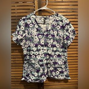 Barco One Scrub Top - size large floral print
